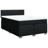 vidaXL Boxspringbett mit Matratze Schwarz 140x200 cm Stoff Produktbild-Vorschau 3