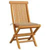 Gartenstühle mit Beige Kissen 4 Stk. Teak Massivholz Produktbild-Vorschau 2