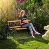 KADAX Gartenbank aus Holz, 127 cm, Gusseisenbank mit Produktbild-Vorschau 4