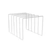 A white wire rack designed to hold vinyl records. Produktbild-Vorschau