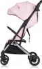 A side view of a pink baby stroller against a white background. Náhled obrázku produktu