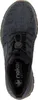 Top-down view of a black sneaker with text pattern on the upper. Voir les images du produit