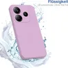 A purple phone case is shown with water splashing around it, suggesting it is water-resistant. Produktbild-Vorschau