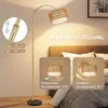 ZMH Stehlampe Boho Rattan Bogenlampe Gold dimmbare Produktbild-Vorschau 2