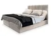 A bed with pillows and a blanket on a white background. Produktbild-Vorschau