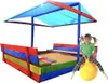 Sandkasten Mit Dach und Bänken Sandbox Sandkiste Holz für Produktbild-Vorschau 1