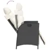 3-tlg. Garten-Essgruppe mit Kissen Schwarz Poly Rattan Produktbild-Vorschau 5