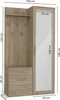 A diagram of a hallway wardrobe with dimensions indicated. Produktbild-Vorschau