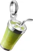 A silver charm shaped like a green drink with a straw. Anteprima dell’immagine prodotto