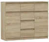 Komoda 120 cm 6 zásuvky 2 dveře skříňka FRAMIRE S-62D Náhled obrázku produktu 1