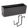 Fioriera da balcone in rattan con ganci grigio 19 x 56 x Anteprima dell’immagine prodotto 1