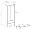 Skříň šatna 63 cm 2 dveře 2 zásuvky FRAMIRE B-6 bílá Náhled obrázku produktu 6