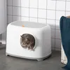 PawHut Katzentoilette mit Haube Katzenklo mit Gitterboden Produktbild-Vorschau 2
