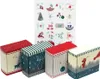 Four small decorative boxes and a sheet of stickers with numbers and Christmas motifs. Produktbild-Vorschau