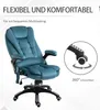 A teal office chair is shown with a diagram illustrating its 360-degree swivel feature. Náhľad obrázku produktu
