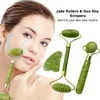 Nefritové válečky a škrabky Gua Sha Jade Stone Set pro péči Náhled obrázku produktu 6