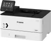 A white and black Canon laser printer is shown from a slight angle against a white background. Produktbild-Vorschau