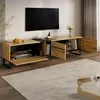 Modernes TV-Lowboard 180 cm mit Klappfach, offenen Fächern Produktbild-Vorschau 5