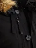 Close-up of a black hooded winter jacket. Náhled obrázku produktu