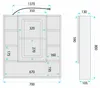 Armoire De Toilette Avec Miroir Rea Luna 70X80 Led Blanc Voir les images du produit 8