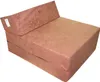 A brown foldable mattress or chaise lounge is shown from a slightly elevated side angle. Náhled obrázku produktu