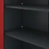 Close-up view of shelves inside a metal cabinet. Anteprima dell’immagine prodotto