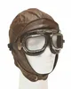 A vintage-style aviator hat and goggles on a mannequin head. Produktbild-Vorschau