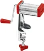 A close-up studio shot of a chrome and red pasta maker. Náhled obrázku produktu