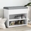 vidaXL Lavica na topánky biela 62 x 32 x 50 cm Materiál na Náhľad obrázku produktu 2