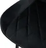 A close-up view of the quilted black velvet upholstery of a chair. Náhľad obrázku produktu
