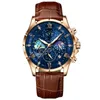 Montre Homme Cuir Marron Chronographe Montre Bracelet Cuir Voir les images du produit 2