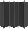 A black, six-panel room divider is shown against a white background. Voir les images du produit