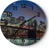 Wanduhr - Rund - Glasuhr - Brooklyn brücke nacht new york Produktbild-Vorschau 1