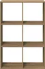 A product shot of a wooden bookshelf with six compartments against a white background. Náhled obrázku produktu