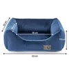 Premium Hundebett Velvet Blau S – 63x55x19 cm | Weiches Produktbild-Vorschau 2