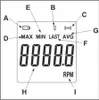 A digital tachometer display with various indicators and readings. Podgląd zdjęcia produktu