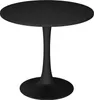 A black round dining table with a pedestal base, shown against a white background. Anteprima dell’immagine prodotto