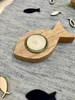 Teelichthalter Fisch Holz natur Kommunion Konfirmation Produktbild-Vorschau 2