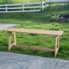 Drewniana ławka parkowa KADAX bez oparcia 119 cm, solidna Podgląd zdjęcia produktu 2