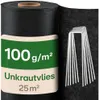 Praknu Unkrautvlies 100g/m² mit 12 Erdankern - 𝗘𝘅𝘁𝗿𝗮 Produktbild-Vorschau 1