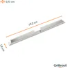 A metal heat shield or baffle for a grill, with dimensions indicated by orange lines and text. Anteprima dell’immagine prodotto