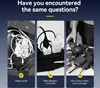 Three black and white images showing common problems with charging and organizing electronics, with text overlays. Voir les images du produit