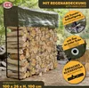 Kaminholzregal Außen aus Stahl, schwarz, Brennholzregal mit Produktbild-Vorschau 2