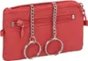 rote Leder Schlüsseltasche mit 2 Ringen und Metallkette Produktbild-Vorschau 1