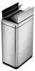 A stainless steel trash can with its lid open. Produktbild-Vorschau