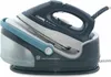A steam iron and its base are shown on a white background. Voir les images du produit