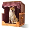 Fauteuil de plage pour chien Relaxdays, en rotin, avec Voir les images du produit 1
