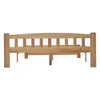 A wooden bed frame with a slatted headboard and footboard, shown from the front. Produktbild-Vorschau