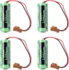 Four green lithium batteries with wires and connectors are arranged in a grid on a white background. Náhled obrázku produktu
