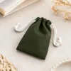 Baumwoll-Geschenkbeutel Grün 10×15 cm – 220 g mit Kordelzug Produktbild-Vorschau 6